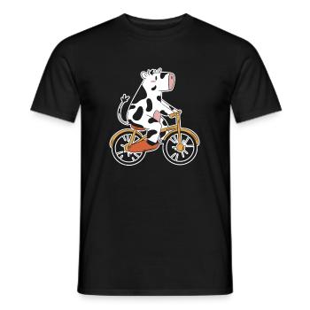 Cow Farmer Livestock Bicycle - Men's T-Shirt - black - Front - AI Model Male 178 light (178cm)