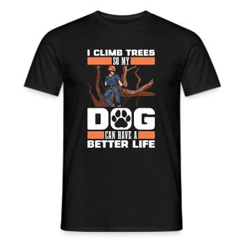 Arboriculteur grimpeur Arboriculteur Chien - T-shirt homme - noir - Devant - AI Model Male 178 light (178cm)
