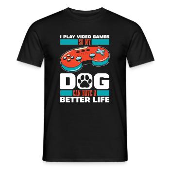 Chien de jeu Gamer - T-shirt homme - noir - Devant - AI Model Male 178 light (178cm)