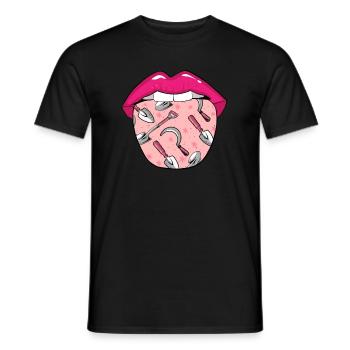 Amateur gardener garden tongue - Men's T-Shirt - black - Front - AI Model Male 178 light (178cm)