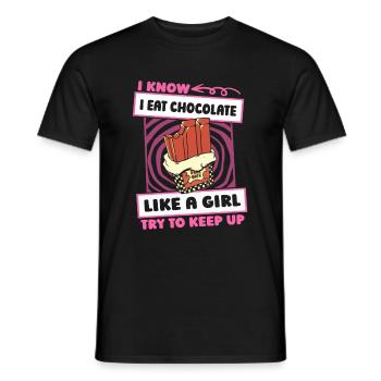 Chocolate Chocolate Funny - Men's T-Shirt - black - Front - AI Model Male 178 light (178cm)