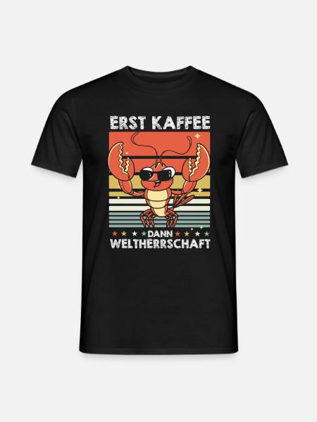 Hummer Lobster Kaffee - Männer T-Shirt - Schwarz
