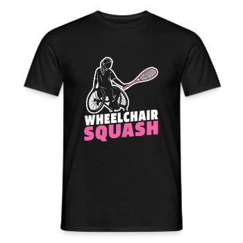 Squash Rollstuhl - Männer T-Shirt - Schwarz - Vorne - AI Model Male 178 light (178cm)