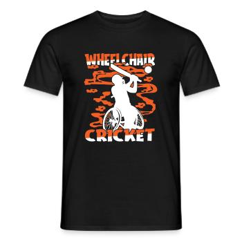 Cricket Wheelchair - Men's T-Shirt - black - Front - AI Model Male 178 light (178cm)
