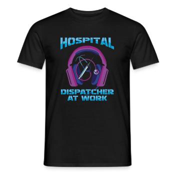 Casque d’opération du centre de contrôle des appels d’urgence - T-shirt homme - noir - Devant - AI Model Male 178 light (178cm)