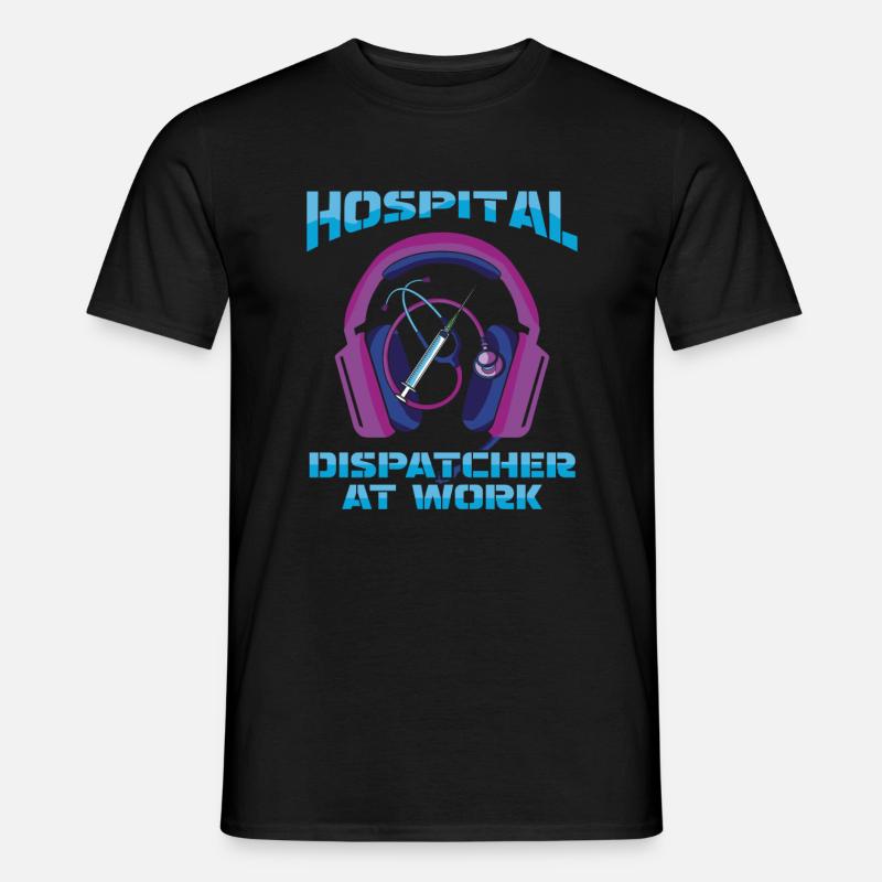 Casque d’opération du centre de contrôle des appels d’urgence - T-shirt homme - noir