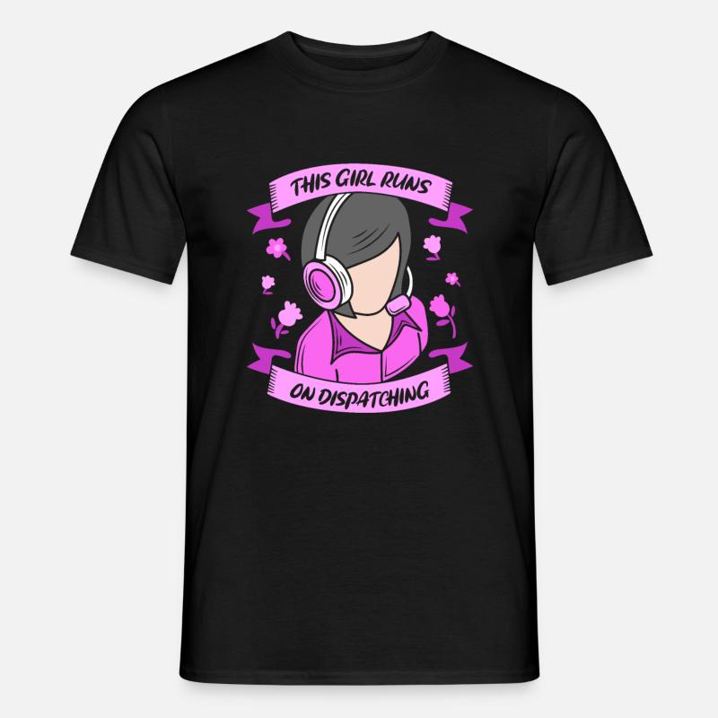 Notruf Leitstelle Einsatzzentrale Headset - Männer T-Shirt - Schwarz