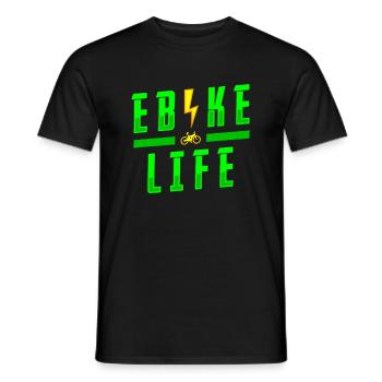 E Bike Electric Bike - Men's T-Shirt - black - Front - AI Model Male 178 light (178cm)
