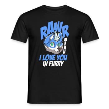 Furry Fandom Fursuits Love - T-shirt homme - noir - Devant - AI Model Male 178 light (178cm)