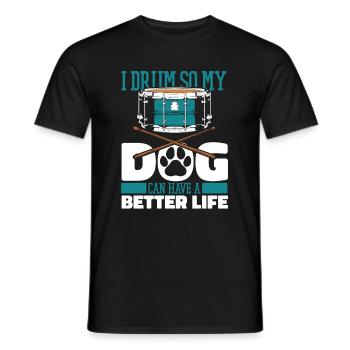Batterie Batteur Batteur Chien - T-shirt homme - noir - Devant - AI Model Male 178 light (178cm)
