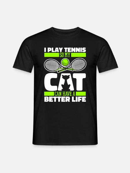 Tennis Cat - Men's T-Shirt - black