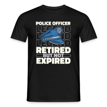 Polizist Polizei Im Ruhestand - Männer T-Shirt - Schwarz - Vorne - AI Model Male 178 light (178cm)