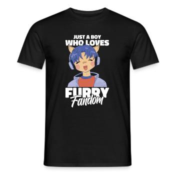 Furry Fandom Fursuits Garçon - T-shirt homme - noir - Devant - AI Model Male 178 light (178cm)