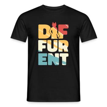 Furry Fandom Fursuits Lustig Diffurent - Männer T-Shirt - Schwarz - Vorne - AI Model Male 178 light (178cm)