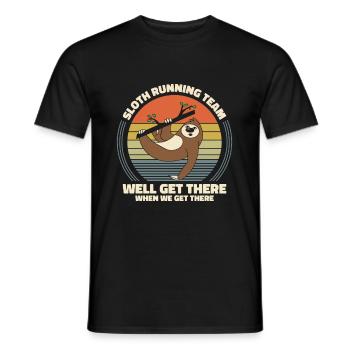 Faultier Faultier Läuft - Männer T-Shirt - Schwarz - Vorne - AI Model Male 178 light (178cm)