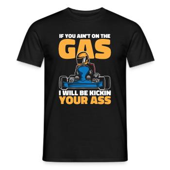 Go Kart Karting Karting Karting Driver Funny - Men's T-Shirt - black - Front - AI Model Male 178 light (178cm)
