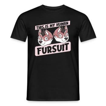 Furry Fandom Fursuits Drôle - T-shirt homme - noir - Devant - AI Model Male 178 light (178cm)