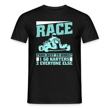 Go Kart Kartfahren Kartfahrer Cool - Männer T-Shirt - Schwarz - Vorne - AI Model Male 178 light (178cm)