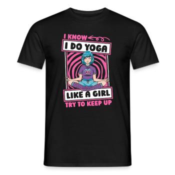 Yoga Witzig - Männer T-Shirt - Schwarz - Vorne - AI Model Male 178 light (178cm)