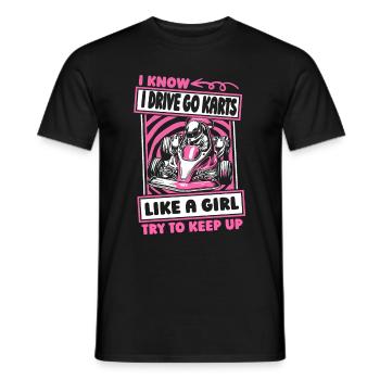Go Kart Karting Karting Driver Girl - Men's T-Shirt - black - Front - AI Model Male 178 light (178cm)