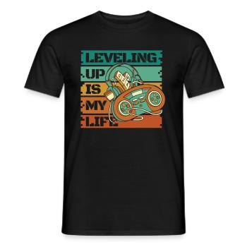 Gamer Gaming Life - Men's T-Shirt - black - Front - AI Model Male 178 light (178cm)