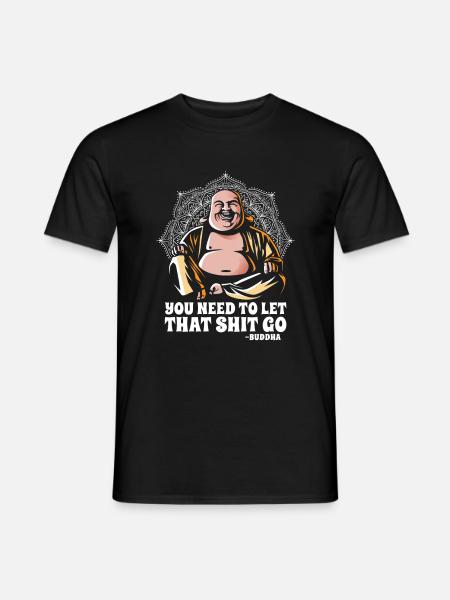 Bouddha bouddhiste drôle - T-shirt homme - noir
