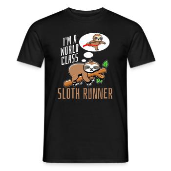 Sloth Runner Sloth Runs - T-shirt homme - noir - Devant - AI Model Male 178 light (178cm)