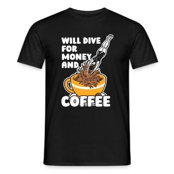 Plongée Plongeur Café Commercial Plongée - T-shirt homme - noir - Devant - AI Model Male 178 light (178cm)