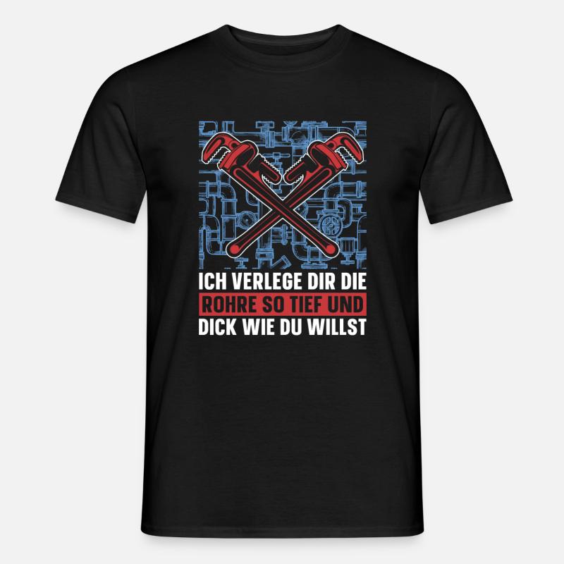 Rohrleitungsbauer Witzig - Männer T-Shirt - Schwarz