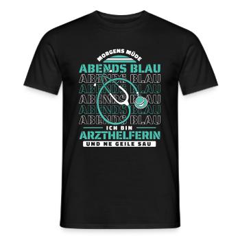 Arzthelferin Morgens Mde Abends Blau - Männer T-Shirt - Schwarz - Vorne - AI Model Male 178 light (178cm)