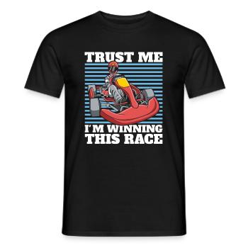 Go Kart Kartfahren Kartfahrer Gewinner - Männer T-Shirt - Schwarz - Vorne - AI Model Male 178 light (178cm)