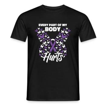 Fibromyalgia Rheumatism Cute - Men's T-Shirt - black - Front - AI Model Male 178 light (178cm)