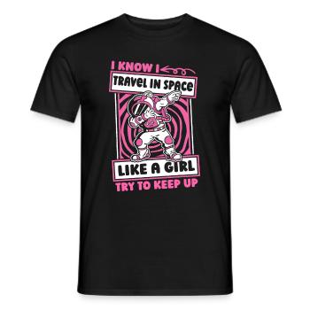Astronaute Astronaute Cosmonaute Girl - T-shirt homme - noir - Devant - AI Model Male 178 light (178cm)
