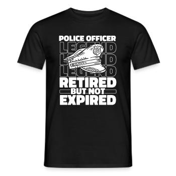 Polizist Polizei Im Ruhestand - Männer T-Shirt - Schwarz - Vorne - AI Model Male 178 light (178cm)