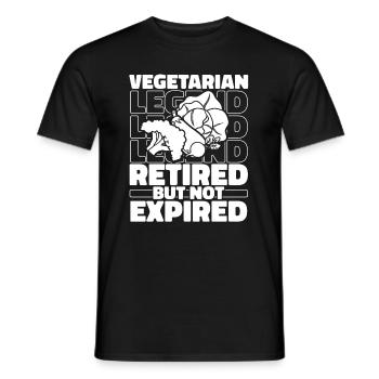 Vegetarisch Gepensioneerd Vegetarisch - Heren T-shirt - zwart - Voor - AI Model Male 178 light (178cm)