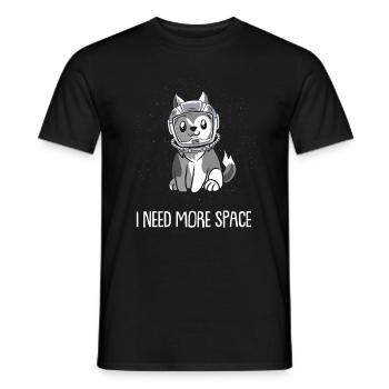 Wolf Astronaut I Need More Space - Men's T-Shirt - black - Front - AI Model Male 178 light (178cm)