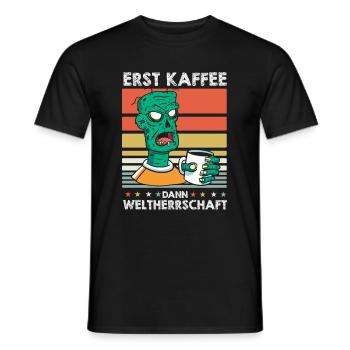 Zombie Halloween Kaffee - Männer T-Shirt - Schwarz - Vorne - AI Model Male 178 light (178cm)