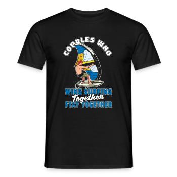 Wing Surf Wing Foil Paar - Männer T-Shirt - Schwarz - Vorne - AI Model Male 178 light (178cm)