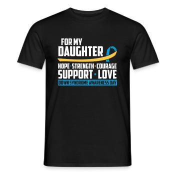 Down Syndrom T21 Trisomie Tochter - Männer T-Shirt - Schwarz - Vorne - AI Model Male 178 light (178cm)