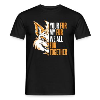 Furry Fandom Fursuits - Men's T-Shirt - black - Front - AI Model Male 178 light (178cm)