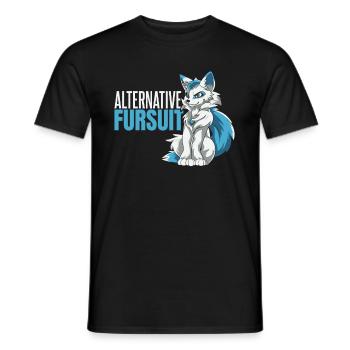 Furry Fandom Fursuits Cool - Men's T-Shirt - black - Front - AI Model Male 178 light (178cm)
