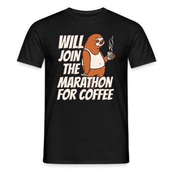 Faultier Kaffee Faultier Läuft - Männer T-Shirt - Schwarz - Vorne - AI Model Male 178 light (178cm)