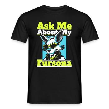 Furry Fandom Fursuits - Men's T-Shirt - black - Front - AI Model Male 178 light (178cm)