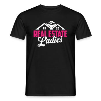 Real estate agent lady - Men's T-Shirt - black - Front - AI Model Male 178 light (178cm)