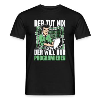 Entwickler Coder Programmierer Computer - Männer T-Shirt - Schwarz - Vorne - AI Model Male 178 light (178cm)