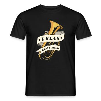Fanfare procession tuba - Men's T-Shirt - black - Front - AI Model Male 178 light (178cm)