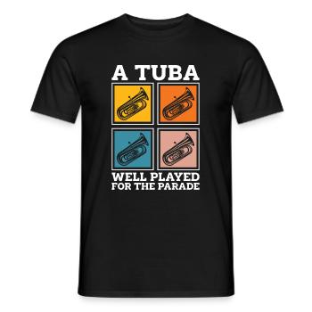 Fanfare procession tuba - Men's T-Shirt - black - Front - AI Model Male 178 light (178cm)