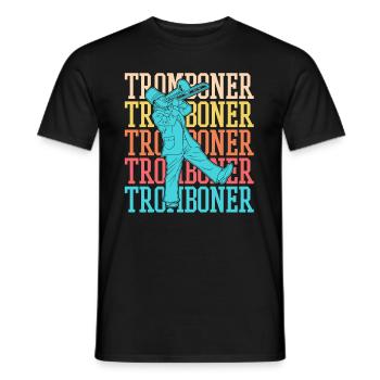 Spielmannszug Trombone drôle - T-shirt homme - noir - Devant - AI Model Male 178 light (178cm)