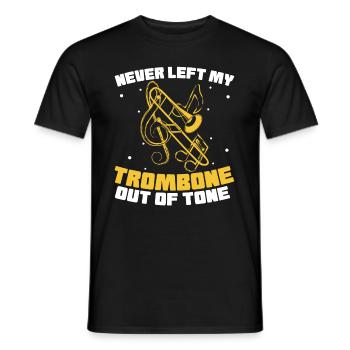 Spielmannszug Posaune Lustig - Männer T-Shirt - Schwarz - Vorne - AI Model Male 178 light (178cm)
