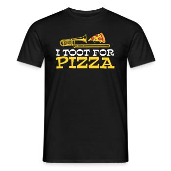 fanfare trombone pizza fanfare trombone - T-shirt homme - noir - Devant - AI Model Male 178 light (178cm)